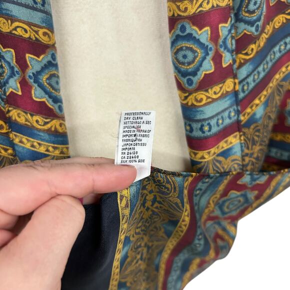 Vintage Baroque Stripe Silk Scarf Talbots Jewel Tones Quiet Luxury - Picture 5 of 5